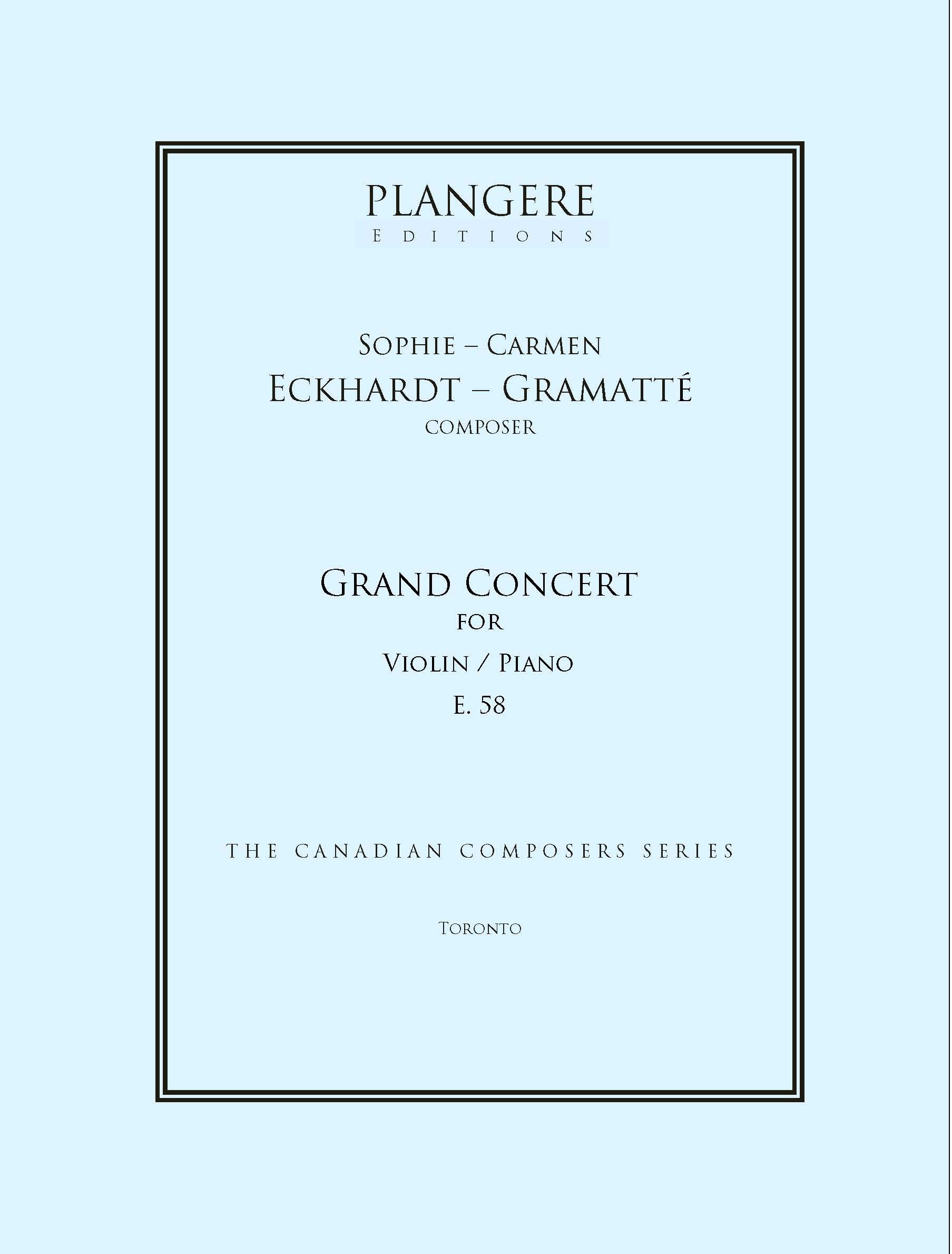 Eckhardt- Gramatté Grand Concert for Violin / Piano
